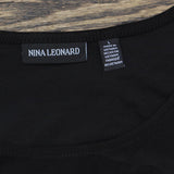 Nina Leonard Womens Stretch Sleeveless Knit Blouse Shirt Tank Top Black L