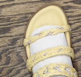 Arezzo Womens Mila Slip-On Flatform Sandals Natural Brown 7.5M