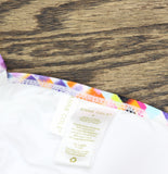 Anne Cole Dot Soft Shirred V Neck Adjustable Bikini Swim Top White / Multi D
