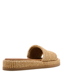 Steve Madden Womens Boardwalk Slide Sandal BOAR02S1 Natural Raffia Brown 7M