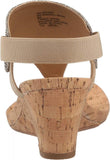 White Mountain All Good Women's Cork Wedge Sandal Light Gold / Glitter 7.5M