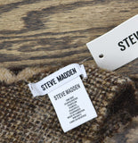 Steve Madden Womens Triangle Scarf Wool Blend Fuzzy Cozy Leopard Brown