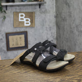 Bearpaw Acacia Microsuede Open Toe Strappy Slide Sandals 91373686 Black 8M
