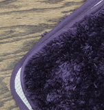 Clara Clark Absorbent Bath Mat Non-Slip Backing Rubber Eggplant Purple 20" x 32"