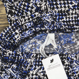 Ny Collection Womens Knit Petite Wide Leg Pull On Pants Navy Abstract Blue ps