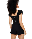 Bar III Womens Ruffled-Sleeve Crop Top Deep Black 12