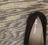 Sun + Stone Womens Presscott Loafer Pumps 10019660600 Wine Patent Red Black 6.5M