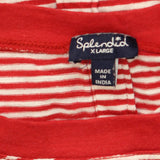Splendid Womens Long Sleeve Back Button Knit Shirt Top Red / White Stripe XL