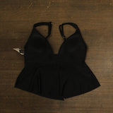 Bar III Womens Tunnel Fly Away Tankini Swim Bikini Top MBRS25441 Black S