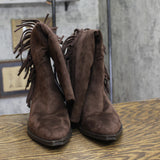 Universal Thread Patsy Tall Fringe Western Boots Mid Calf Chcolate Brown 7.5M