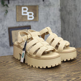 Universal Thread Womens Lucille Platform Gladiator Sandals Natural Brown 8M
