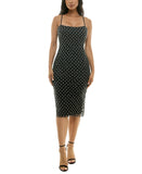 B. Darlin Juniors Pearl-Embellished Bodycon Glitter Dress Black / White 13/14