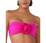 Kate Spade New York Womens Bandeau Bralette Swim Bikini Top Radiant Pink M