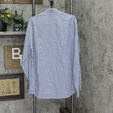 Tommy Hilfiger Mens New York Fit Cotton Dress Shirt Blue / White Stripe XXL