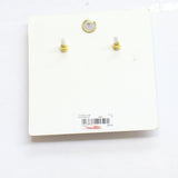 Francesca's Heart Ribbon Pearl Accent Drop Earrings Gold / Pearl White 1.5"