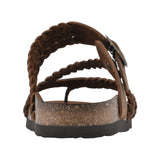White Mountain Womens Strappy Hayleigh Footbed Sandal Brown / Leather 12M
