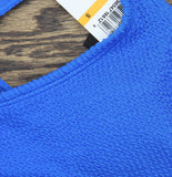 Salt + Cove Ribbed Scrunch Scoop-Neck Bralette Bikini Top Cosmic Cobalt Blue S