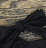 Salt + Cove Juniors Center-Ruched V-Neck Bikini Swim Top SC251007BT Black XS