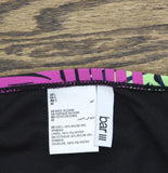 Bar III Womens High-Waisted Tropical Print Bikini Bottom Navy Blue Multi L