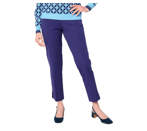 Isaac Mizrahi Live! 24/7 Stretch Icon Ankle Pants A692858 Cadet Navy Blue 12