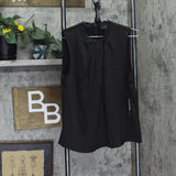 Donna Karan Womens Woven Sleeveless Top Twist Neck Black M