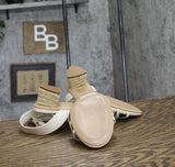 Schutz Womens Alexandra Mid Block Sandals Pearl Off White 10B