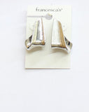 Francesca's Womens Fashion Metal Sculptural Post Back Earrings Silver Gray 1.5"