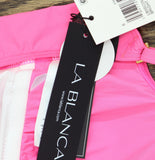 La Blanca Womens Island Goddess Ruffled Plunge One Piece Swimsuit Bright Pink 6