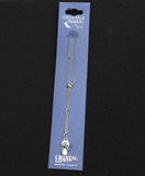 Crystale by L & J Flip Flop Pendant Crystal Anklet Silver Gray / Blue 8" + 1.5"
