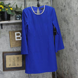 Tahari ASL Womens Rhinestone Trim Shift Dress DAM625-T4 Cobalt Blue 4