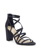 Jessica Simpson Stassey Strappy Block Heel Dress Sandals Shoes Navy Blue 8.5M