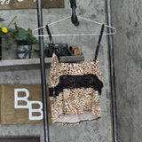 INC International Concepts Lace-Trim Short Pajama Cami Top Cheetah Brown M