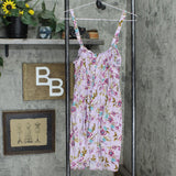 Xhilaration Women's Floral Print Sleeveless Button-Front Belted Dress Lavender S