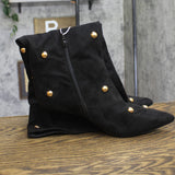 A New Day Justice Studded Faux Suede Mid-Calf Boots 94568947 Jet Black 10M