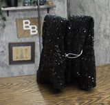 A New Day Womens Abba Sequin Foldover Tall Boots 91636693 Black 9.5M
