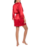 Linea Donatella Womens Satin Fringe-Trim Chemise OTF090 Crimson Red L