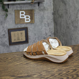 Clarks Collection Womens Maelynn Abby Flat Sandals 26187072 Tan Brown 7W