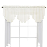 Regal Home Voile Solid Rod Pocket Ascot Valance Ivory White 54" x 20"