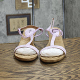 Style & Co. Womens Mulan Faux Suede T-Strap Wedge Sandals MULANF Purple 9M
