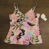 Raisins Curve Twist-Front Aries Tankini Swim Top P840640 Pink Multi 18W