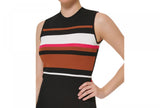Vince Camuto Women's Striped Sweater Dress VC2M3748 Black L