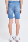 Ymi Girls Essential Mid-Rise 3-Button Bermuda Shorts Medium Blue 14