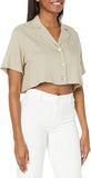 Nia Womens Button Up Malta Shirt Oyster Brown M