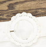 Aqua Lace Trim Belted Linen Blend Side Zip Shorts IPO81181 White XS