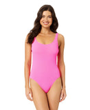 California Waves Womens Wild Cat Print One-Piece Swimsuit Azalea Pink M