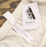 Auden Womens Cozy Knit Drawstring Mid Rise Ribbed Wide Leg Pants Oatmeal Brown S