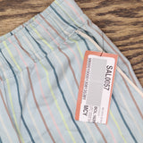 State Of Day Womens Striped Poplin Boxer Shorts Thin Vertical Stripe Blue 2X
