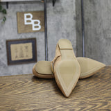 A New Day Faux Suede Pointed Toe Flats with Ring Accent Brown 6.5M