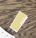 MICHAEL by  Michael Kors Womens Crepe Front-Ring Studded Bikini Swim Top White L