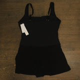 Beyond Control Womens Grommet-Detail Square-Neck Swim Dress Black 16